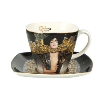 Afbeelding van Goebel Gustav Klimt Kop en schotel Judith I Porselein 250ml met echt goud