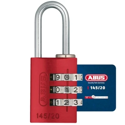 Afbeelding van ABUS 465697 145 / 20_ROJO_B Aluminium kaars combinacion 20 mm 3 dígitos rojo blister