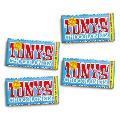 Afbeelding van Tony&#039;s Chocolonely Donkere Melk Chocolade Reep 4 x 180 gram Chocola