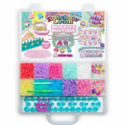Afbeelding van Automatische rubberen armbandmakerset BANDAI Rainbow Loom Boutique Bevat 4000 band...