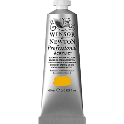 Afbeelding van Winsor &amp; Newton 8840463 Professionele acrylverf, hoge dekking, kunstenaarskwaliteit, lichtecht 60ml tube, Cadmium Yellow Medium