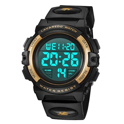 Afbeelding van BEN NEVIS Digitale horloges voor kinderen, 50 m waterdicht, buitensport, siliconen polshorloge met wekker/stopwatch/ledlicht/schokbestendig/datum, elektronische kinderhorloges, blauw, 16 oranje,
