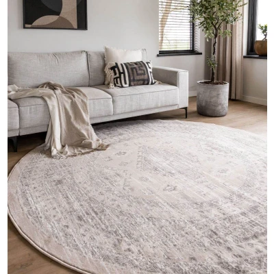 Afbeelding van Interieur05 Vintage Vloerkleed Aila Zand/beige Rond 160 Ã ̃