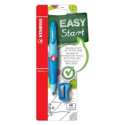 Afbeelding van Vulpotlood STABILO Easyergo 3.15mm HB rechtshandig blauw/donkerblauw incl puntenslijper blister à 1