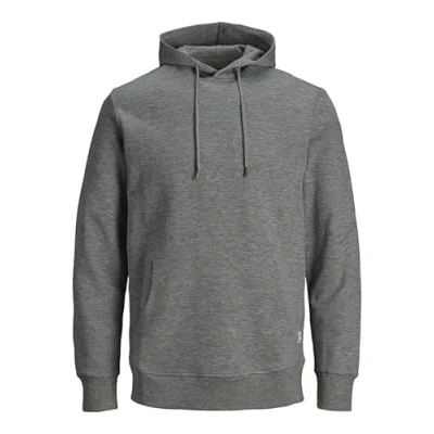 Afbeelding van Jack &amp; Jones Sweater met capuchon en logo voor heren, Medium grijs (grey melange), 3XL