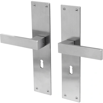 Afbeelding van Deurkruk Lavuzo Trapini RVS Deurklink op schild SL56 Per set