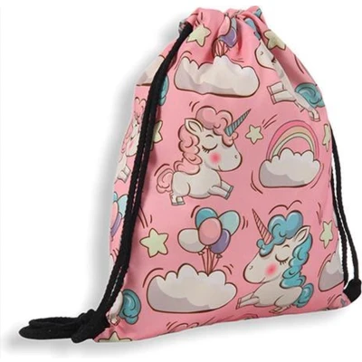 Afbeelding van *** Unicorn Gymtas Rainbow Zwemtas Eenhoorn Tas Regenboog Rugzak Trekkoord van Heble