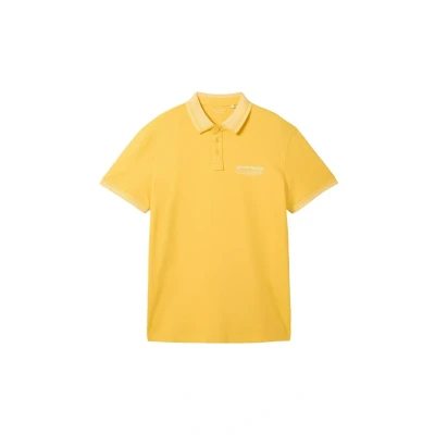 Afbeelding van TOM Tailor MIT LOGO Print Poloshirt, Heren, Maat: Medium, Sunny yellow