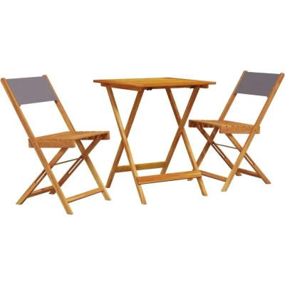 Afbeelding van vidaXL 3 delige Bistroset stof en massief hout antracietkleurig