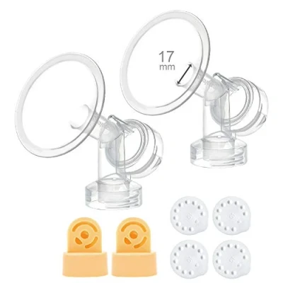 Afbeelding van Maymom 17 mm, 2 x eendelige borstkap met ventielkop en ventielmembraan compatibel Medela melkpompen; gemaakt door (borstkap mm; tepeldiameter 13 15 mm).