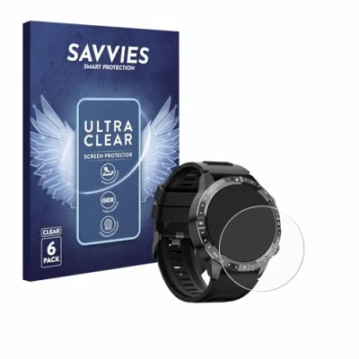 Afbeelding van Savvies Screenprotector voor Sanorum Smartwatch 1.43&quot; Folie Beschermfolie transparant (6 Stuks)