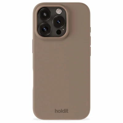 Afbeelding van Apple iPhone 16 Pro Max Hoesje Siliconen en TPU (zacht) Holdit Hardcase/Backcover Bruin Telefoonhoesje