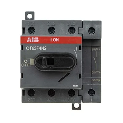 Afbeelding van Abb lastschakelaar 4p 63a bodem din rail montage frontbediening vaste zwarte knop verl mogelijk 1sca105365r1001