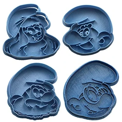 Afbeelding van Cuticuter Smurfen Pack uitsteekvormpjes, kunststof, blauw, 16 x 14 1,5 cm, 4 stuks