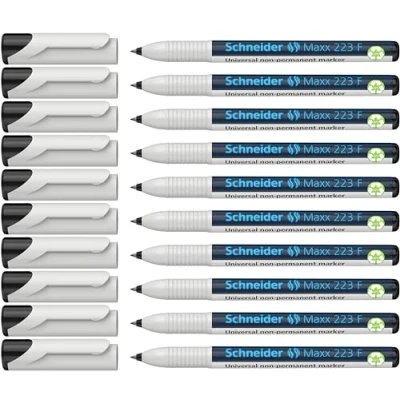Afbeelding van Schneider Maxx 223 universele marker (niet permanent F, vochtig afwisbaar, 0,7 mm) 10 pack zwart
