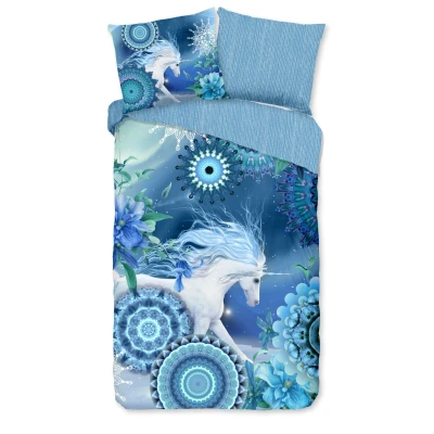 Afbeelding van Dekbedovertrek HIP Lumi Blue Flanel 140 x 200 / 220 cm 1 Persoons