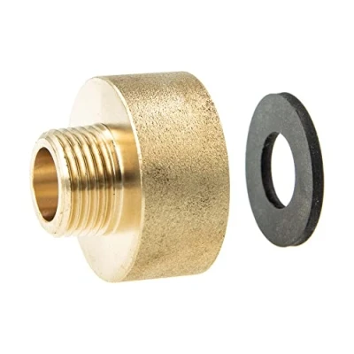 Afbeelding van Tecuro Reductie verlenging buitendraad G 3/8 inch (9,5 mm) x binnendraad Rp 3/4 (19 mm), cilinder MS blank CW617N