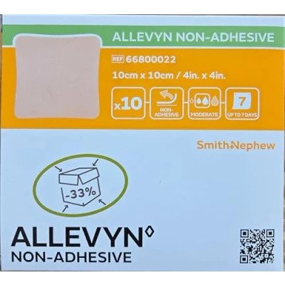 Afbeelding van Smith &amp; Nephew ALLEVYN niet klevend, 10 cm x schuimverband