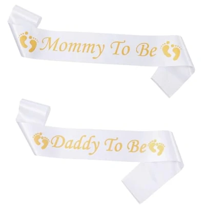 Afbeelding van SUpoetry 2 stuks Daddy to Be Sjerp, Mummy Ceintuurs Satijn，Mummy Sjerp voor Babyshower