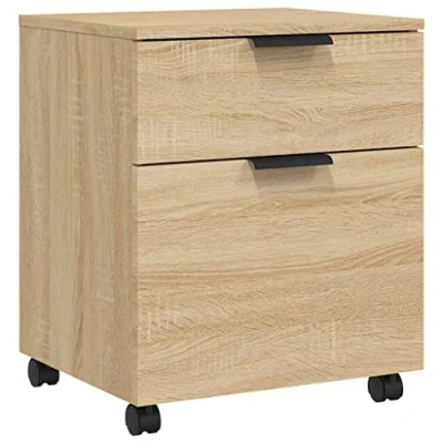 Afbeelding van vidaXL Dossierkast verrijdbaar 45x38x54 cm bewerkt hout sonoma eiken, opberg kast, ladekast, bureaukastje, opbergkast, ladeblok, opslagkast, kastje