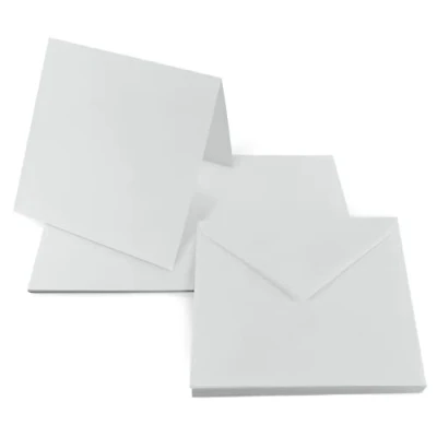 Afbeelding van Netuno 25 vouwkaarten blanco met envelop dubbele kaarten grijs + vierkante enveloppen 14 x cm Rainbow set papier vierkant gekleurd