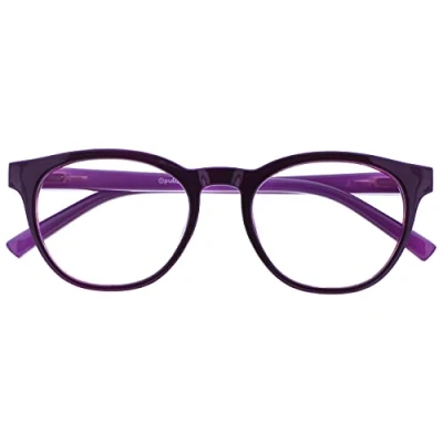 Afbeelding van Opulize Blu Retro Blauw Licht Blokkeert Leesbril Purper Computer Gamen Ontspiegeld Vermoeide Ogen Unisex B5 5 +2,50
