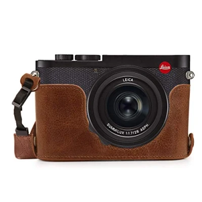 Afbeelding van MegaGear MG1719 Ever Ready cameratas van echt leer, compatibel met Leica Q2, bruin