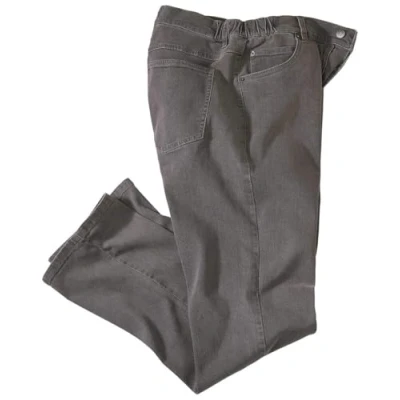 Afbeelding van ATLAS FOR MEN Regular jeans gedeeltelijk elastische tailleband heren stretchjeans rechte snit herenbroek verkrijgbaar in grote maten, donkergrijs, 52