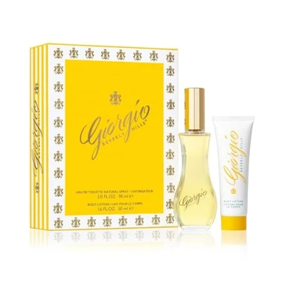 Afbeelding van Giorgio Beverly Hills, Duo Parfum Geschenkset, Eau de Toilette voor Vrouwen (90 ml) en Body Lotion (50 ml), Bloemige, Poederachtige Intense geur, Luxe