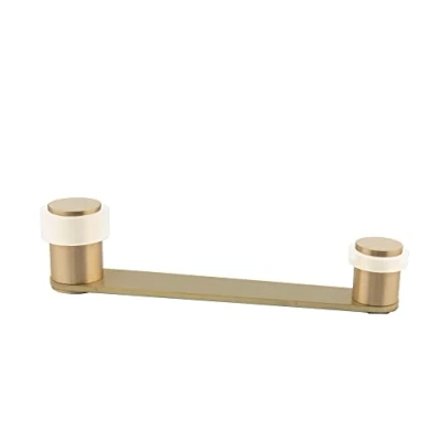 Afbeelding van Deurstopper met draaibare houder voor deurdikte tot 100 mm messing incl. schroef + pluggen Ref. I 253 EVI beslag (messing mat rubber)