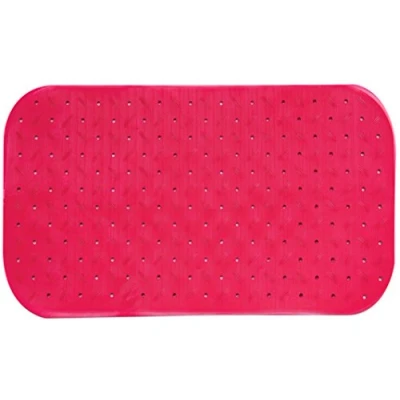 Afbeelding van MSV Douche/bad anti slip mat badkamer rubber fuchsia roze 36 x 65 cm Badmatjes