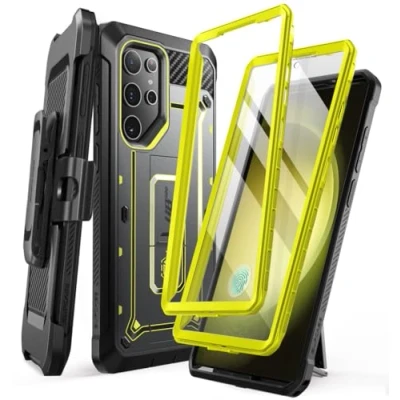 Afbeelding van SUPCASE Unicorn Beetle Pro voor Samsung Galaxy S24 Ultra Hoesje met standaard, [2 voorframe] 360 volledig schokbestendig riemclip en standaardhoesje schermbeschermer Ultra, Bumble