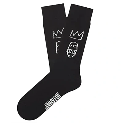 Afbeelding van Jimmy Lion sokken basquiat sugar ray robinson zwart (Basquiat) 41 46