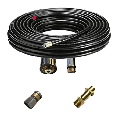 Afbeelding van Reinigingsslang voor Kärcher Workzone Aldi Craft HD HDS en anderen aansluiting 1/8&quot; AG: M22 x 1,5 IG &amp; bajonetadapter roterende reinigingssproeier buisreiniging (5 meter)