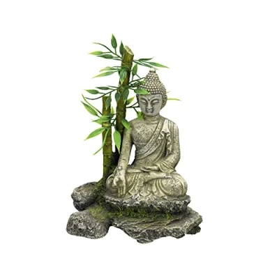 Afbeelding van Nobby Aqua Ornamenten ZEN STATUE met BAMBOO (Decoratie, Andere objecten), Aquarium decoratie