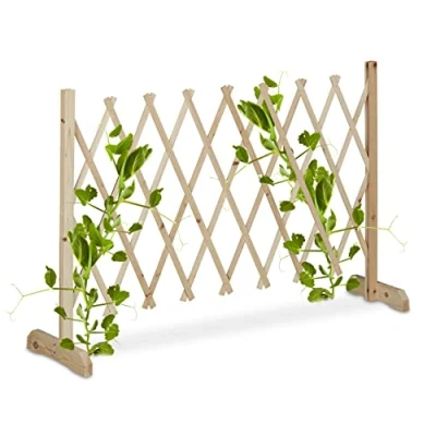Afbeelding van Relaxdays plantenklimrek uitschuifbaar staande trellis 180 cm plantensteun hout