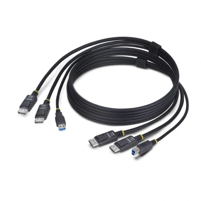 Afbeelding van StarTech.com 1,8m Dual DisplayPort en USB 5Gbps KVM Kabel 4K