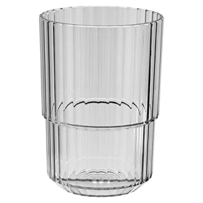 Afbeelding van APS Drinkbeker LINEA, hoogwaardig Tritan kunststof drinkglas met 0,4 liter, BPA vrij, stapelbaar, onbreekbaar herbruikbaar en vaatwasmachinebestendig, 400 ml, french grey