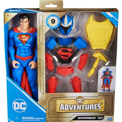 Afbeelding van DC Adventures Man of Steel Superman actiefiguur van 30 cm met 9 accessoires