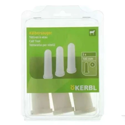 Afbeelding van Kerbl Kalverspeen Wit x Gat 10 cm 3 stuks