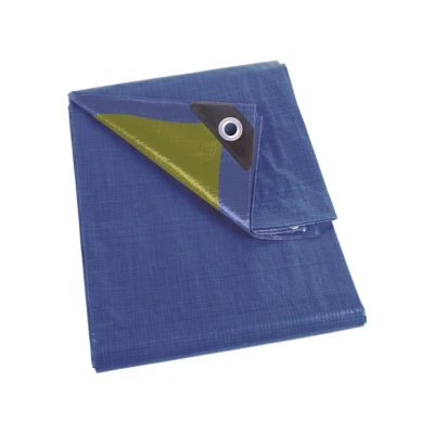 Afbeelding van Afdekzeil Perel 5 x 8 m (Sterk, 110 gr/ m², Blauw/ kaki, Waterdicht)