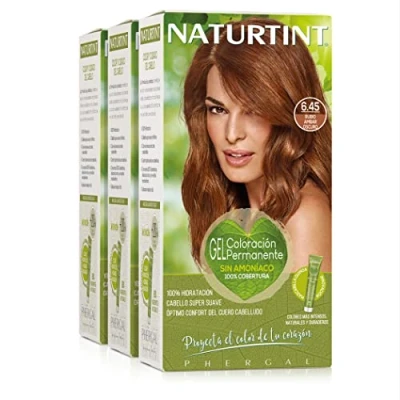 Afbeelding van Naturtint Biobased Ammoniakvrije kleuring 100% grijsdekking Plantaardige ingrediënten Natuurlijke en langhoudende kleur 6.45 Donker Amberblond Pak van 3