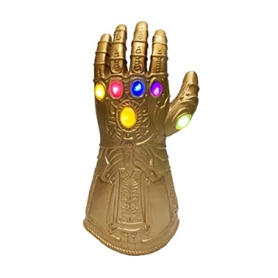 Afbeelding van MATU Kinderen Thanos handschoenen Infinity Oorlog Gauntlet LED Licht, goud, S