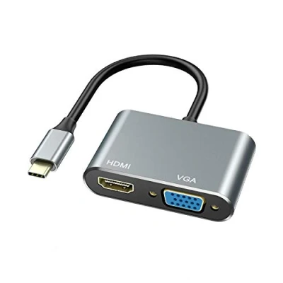 Afbeelding van USB C naar HDMI VGA adapter met 4K HDMI, 1080P VGA, ABLEWE Thunderbolt 3 voor MacBook/MacBook Pro/Air, Chromebook Pixel, Lenovo Yoga, Dell XPS 13, Samsung Galaxy en meer