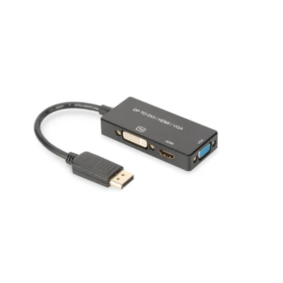 Afbeelding van ASSMANN Electronic AK 340418 002 S DP, HDMI DVI + VGA Zwart kabeladapter/verloopstukje