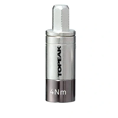 Afbeelding van Topeak Mini gereedschap Nano TorqBox 4 draaimomenthuls met opzetstukken, gemaakt van staal, grootte: 5,4x5x2,2cm, in de kleur zilver, 15400084