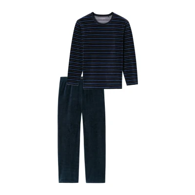 Afbeelding van Schiesser Heren pyjama lange nachtkleding set pyjamaset, Nachtblauw 182023, 48