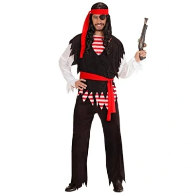 Afbeelding van Widmann Piraat &amp; Viking Kostuum Hedendaagse Zeerover Man Rood, Zwart XXL Carnavalskleding Verkleedkleding