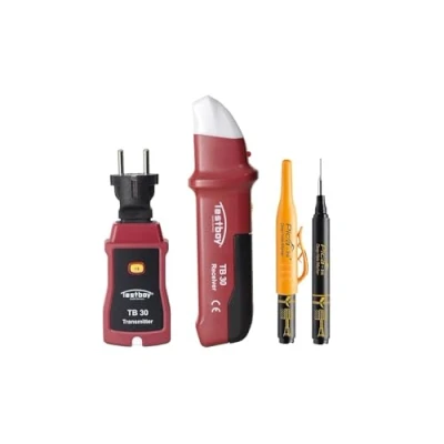 Afbeelding van Testboy actieset TB 30 zekeringzoeker met PICA diepe gatenmarker (precieze toewijzing van automaten, contactloze spanningstester, optische en akoestische weergave), Rood/Zwart