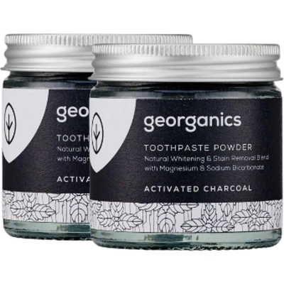 Afbeelding van Georganics Mineraal Tandpasta Poeder Actieve Houtskool Whitening 2 stuks Formule Fluoridevrij COSMOS Natural Certificering
